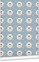 Owl Ribbons WallPaper (Roll: 72cm x 10m)