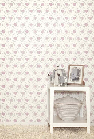 Elephants Spotted Circle WallPaper (Roll: 61.5cm x 10m)