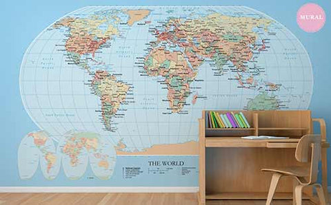 World Map Wall Mural