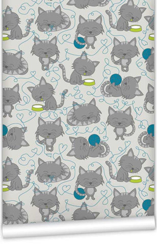 Cat Wall WallPaper (Roll: 61.5cm x 10m)