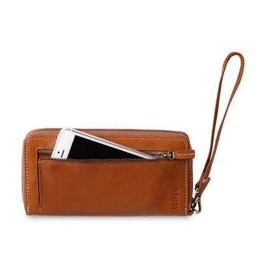 Toffee Open Zip Wallet For - iPhone - Tan