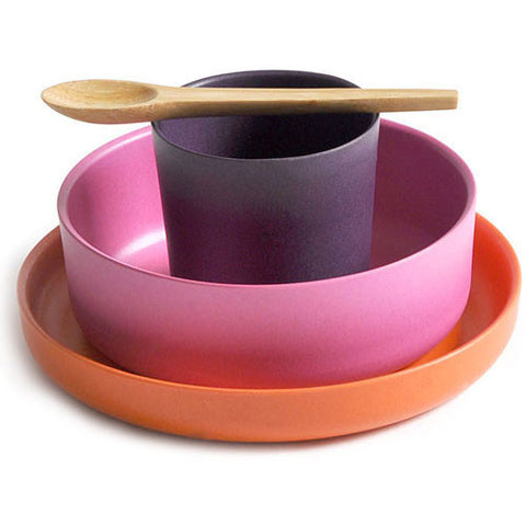 Ekobo Bambino Bamboo Kids Dinner Set - Multi