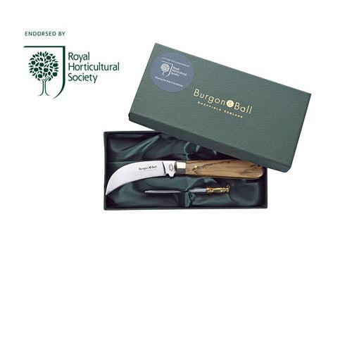 Burgon & Ball Compact Pruning Knife Gift & Steel Gift Set