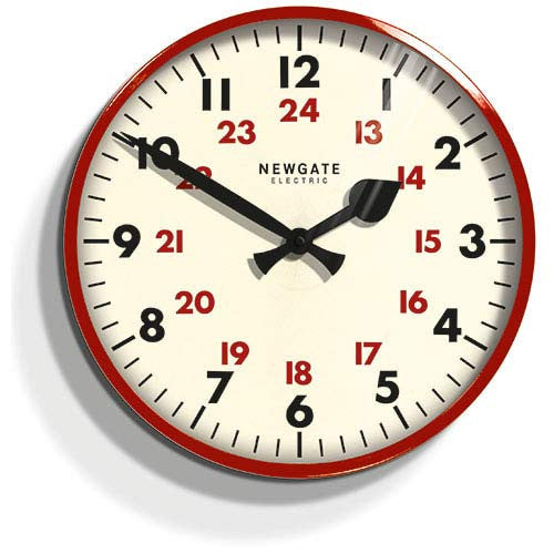 Newgate Putney Wall Clock - Gloss Red