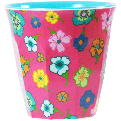 Melamine Cup by Rice - Flowers Pink