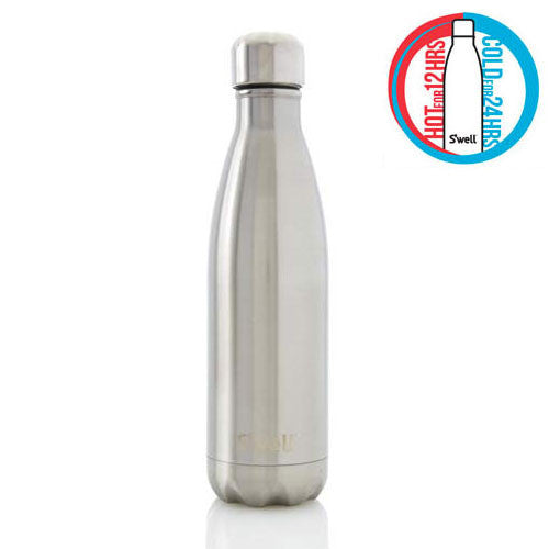 Silver Stainless Steel Insulated Water Bottle, 500 Ml